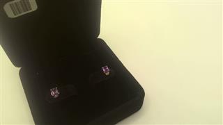 Amethyst Gold-Stone Earrings 14K Yellow Gold 0.82g